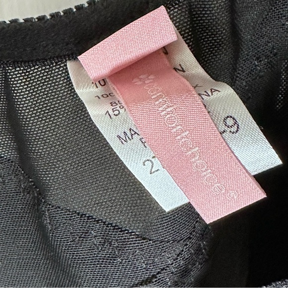 Full Figure Women’s Bra 46DD Black Lace Mesh Wireless Posture Support 2 Row Hook - Picture 4 of 11